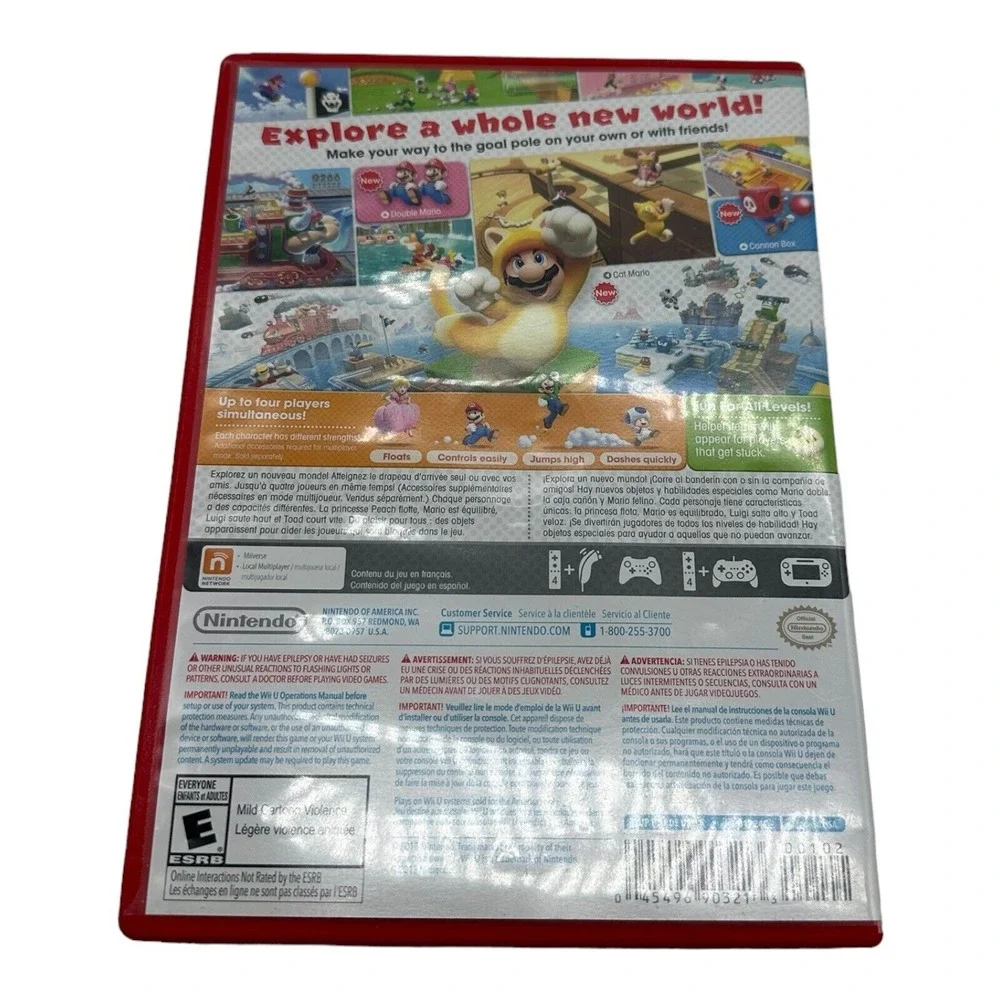 Super Mario 3D World (Nintendo‎ Wii U, 2013) No Manual Tested & Working